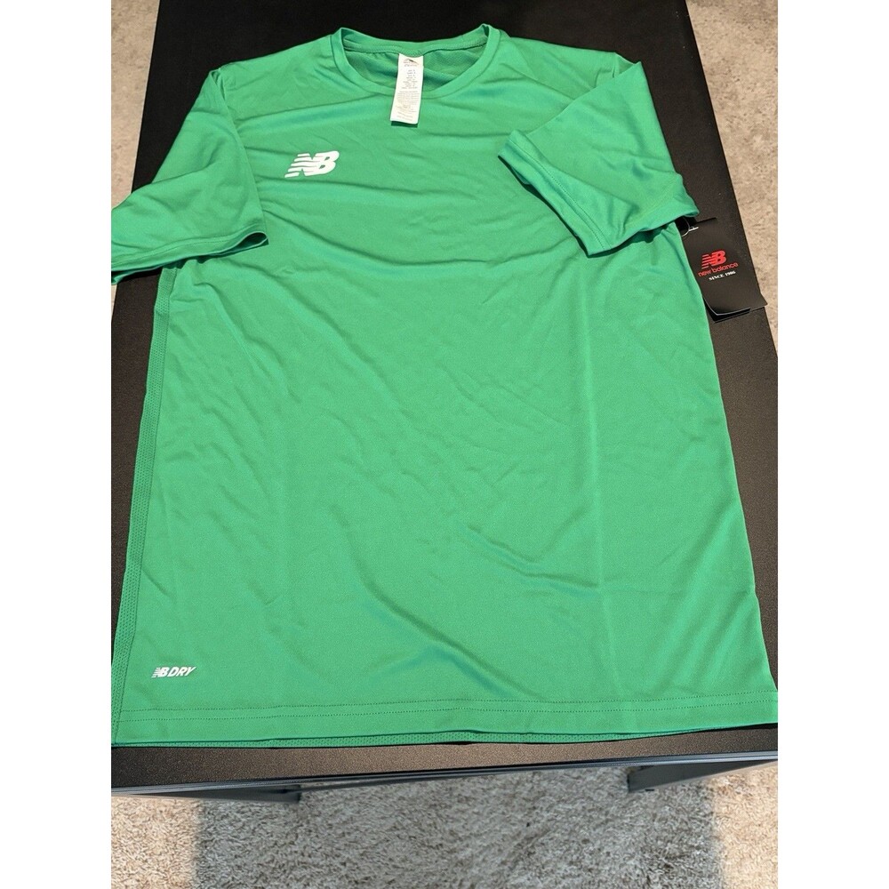 New Balance NB Dry Mens S Bright Green Athletic Performance T Shirt NWT MT71388